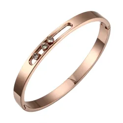 Elegantes Armband - mit verschiebbaren Strasssteinen - Edelstahl