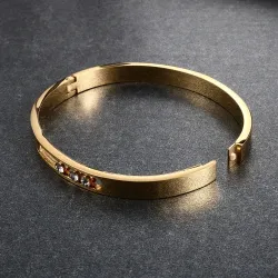 Elegantes Armband - mit verschiebbaren Strasssteinen - Edelstahl