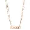 Elegante ketting - met schuifkristallen - roestvrij staalHalskettingen