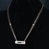 Elegancki naszyjnik - z przesuwanymi kryształkami - stal szlachetnaNaszyjniki