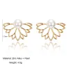 Flower shaped stud earrings - with crystals / pearls
