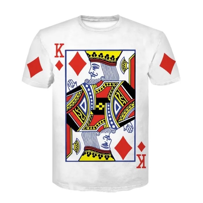 Klassiek T-shirt met korte mouwen - 3D-geprinte pokerkaartenT-Shirts