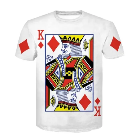 Klassiek T-shirt met korte mouwen - 3D-geprinte pokerkaartenT-Shirts