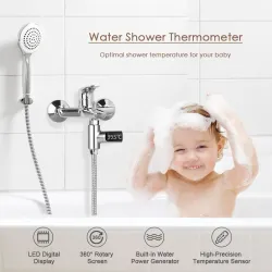 Miernik temperatury wody - termometr - wyświetlacz LED LCD - obrót o 360 stopni - do prysznica / wannyŁazienka & toaleta