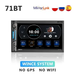 Autoradio - MP5-speler - 2Din - touchscreen - Bluetooth - Mirror Link - USB - Bluetooth - AndroidRadio