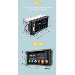 Autoradio - MP5-speler - 2Din - touchscreen - Bluetooth - Mirror Link - USB - Bluetooth - AndroidRadio