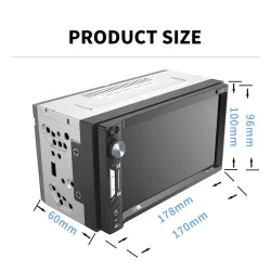 Autoradio - MP5-speler - 2Din - touchscreen - Bluetooth - Mirror Link - USB - Bluetooth - AndroidRadio