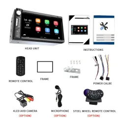 Autoradio - MP5-speler - 2Din - touchscreen - Bluetooth - Mirror Link - USB - Bluetooth - AndroidRadio