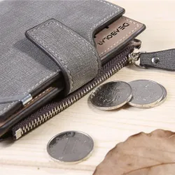 Klasyczny portfel retro - etui na karty - z zamkiem błyskawicznymPortfele