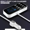 Multi usb charger for car - 8-port with lcd display