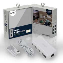 Szybka ładowarka QC3.0 - 8-portowy HUB USB - wyświetlacz LED - 60WŁadowarki