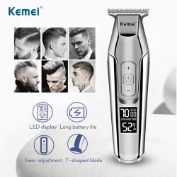 Kemei - professionel hårtrimmer - ledningsfri - med digitalt LED display