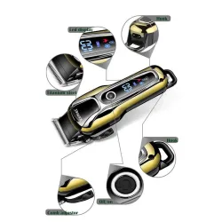 Kemei - professionell hårtrimmer - sladdlös - med LED-display