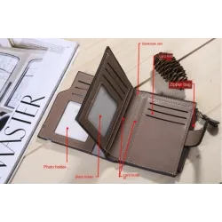 Klasyczny portfel retro - etui na karty - z zamkiem błyskawicznymPortfele