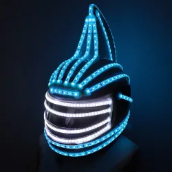 Monsterhjelm - helmaske - lysende - LED - RGB - til fester / Halloween / maskerader