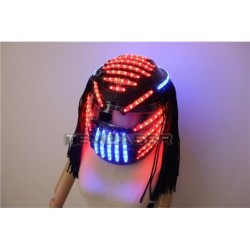 Casque LED lumineux - RVB - effet cascade - tenue de fête - mascarades / Halloween