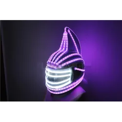PartyMonster casco - máscara integral - luminosa - LED - RGB - para fiestas / Halloween / mascaradas