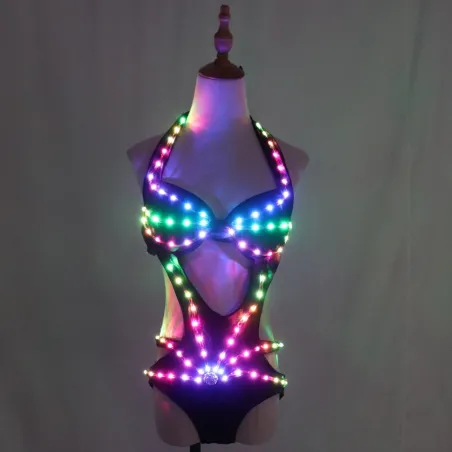 Sexy festantrekk - lysende bikini - pixel LED - for nattdans / maskerader / Halloween