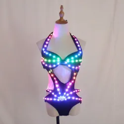 Seksowny strój imprezowy - świecące bikini - pixel LED - na nocne tańce / maskarady / HalloweenKostiumy