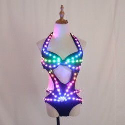 Sexy Party-Outfit - leuchtender Bikini - Pixel-LED - für Nachttanz / Maskeraden / Halloween
