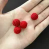 Mini magnetische rote Häkelkugeln - für Zaubertricks - 2 Stück