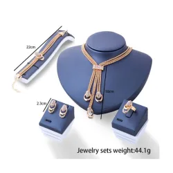 Modieuze rosé gouden sieradenset - met kristallen / parels - ketting / oorbel / armband / ringSieradensets