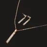 Elegantes Schmuckset - Halskette / Ohrringe - mit Strasssteinen - zylindrischer Stabanhänger