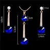 Elegante gouden sieradenset - halsketting / oorbellen - met kristallen - ronde holle hangerSieradensets