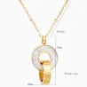 Fashionable gold jewelry set - double circles shell pendant - necklace / earrings