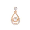Valentines day gift - gold plated pendant with pearl water drop - necklace with earrings