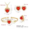 Elegante hartvormige sieradenset - met kristallen - halsketting / armband - oorbellen - ringSieradensets