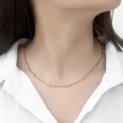 Rose gold jewellery set for women - necklace chain with bracelet
