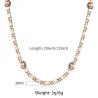 Rose gold jewellery set for women - necklace chain with bracelet