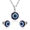 Klassieke sieradenset - halsketting / oorbellen - met blauw / rood oog hanger - roestvrij staalSieradensets