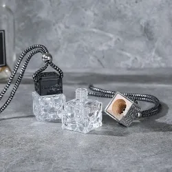 Car air freshener - empty glass bottle - hanging pendant - refillable