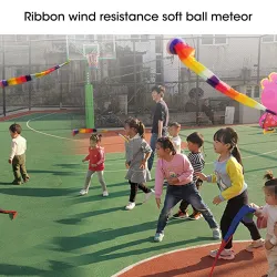 Hand throwing rainbow ball - rainbow colours - outdoor toy for children