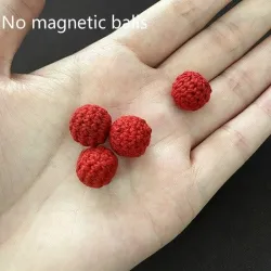 Mini magnetische rote Häkelkugeln - für Zaubertricks - 2 Stück