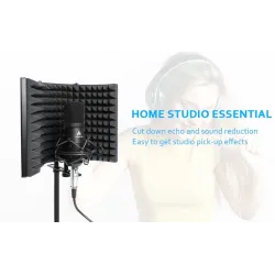 Professioneel studiogeluiddempend paneel - geluiddempend schild - microfoon akoestische isolator - opvouwbaar - legeringMicro...