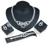 Elegantes Vintage-Schmuckset - mit Kristallen - Halskette / Ohrringe / Armband / Ring