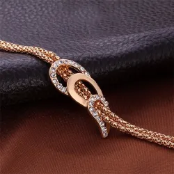 Elegantes Vintage-Schmuckset - mit Kristallen - Halskette / Ohrringe / Armband / Ring