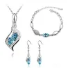 Elegant jewellery set - necklace / bracelet / earrings - with African crystal beads