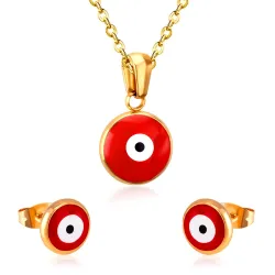 Conjuntos de joyasClassical blue eye jewellery set - gold/steel - pendant necklace with earrings