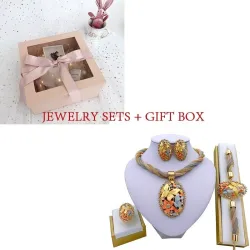 Conjuntos de joyasCharming jewellery set for women- necklace / earrings with ring - gold plated