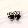 Small stud earrings - with crystal owl