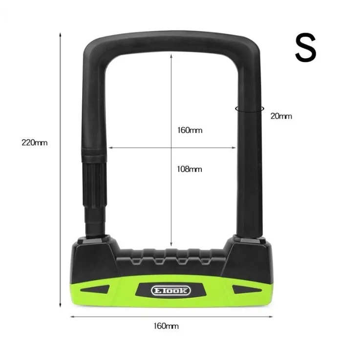 U-lock for bicycle / motorcycle - all weather resistant - anti theft
