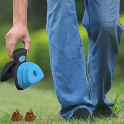 Portable pooper scooper - cleaner - foldable - for pets - set with bags