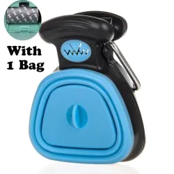Portable pooper scooper - cleaner - foldable - for pets - set with bags