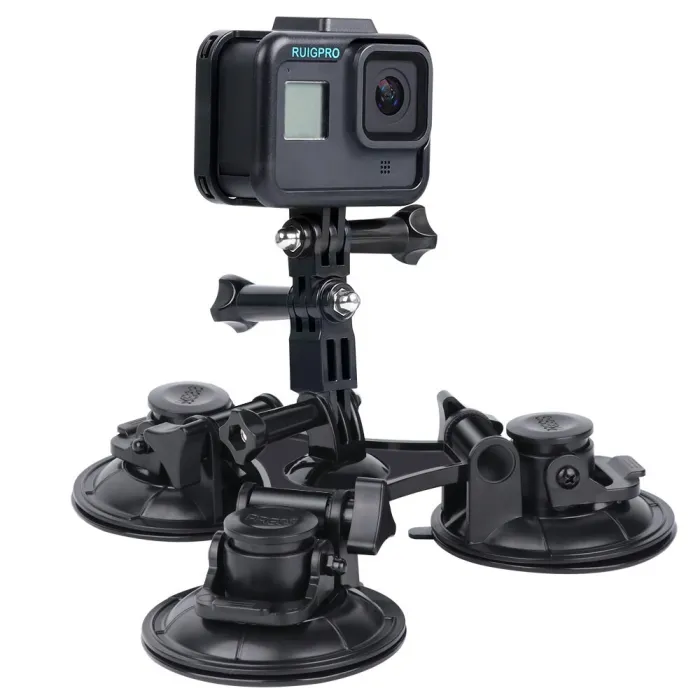 Ventouse pour fenêtre de voiture - trépied 1/4" - adaptateur - support pour GoPro / SJCAM Xiaomi Yi 4K
