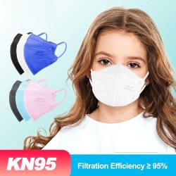 Maski ochronne na twarz / usta - antybakteryjne - 4-warstwowe - FPP2 - KN95 - dla dzieciMaski na usta