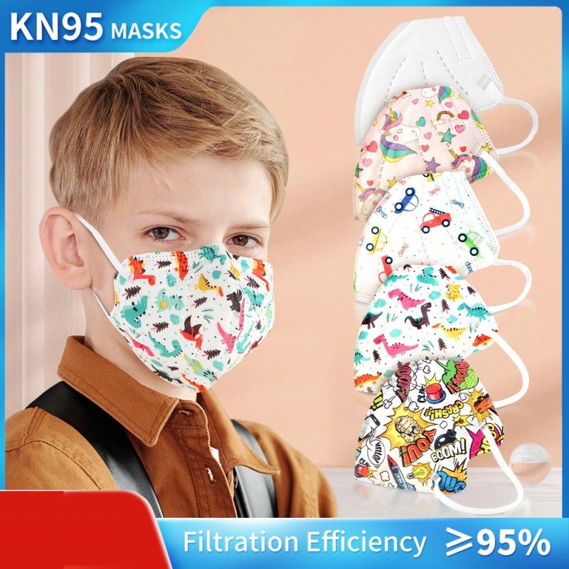 Maski ochronne na twarz / usta - antybakteryjne - 5-warstwowe - FPP2 - KN95 - dla dzieciMaski na usta